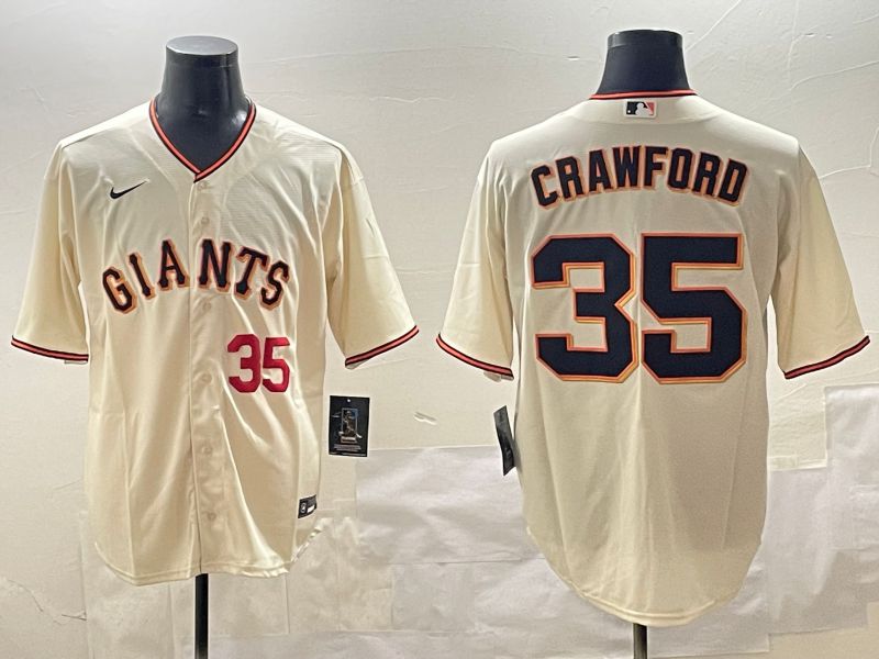 Men San Francisco Giants #35 Crawford Cream Game 2025 Nike MLB Jersey style 2->san francisco giants->MLB Jersey